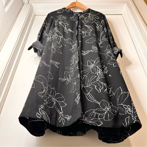 Apt. 9 Black & White Floral Pattern Button-Down Dress - Size XL - Picture 11 of 16